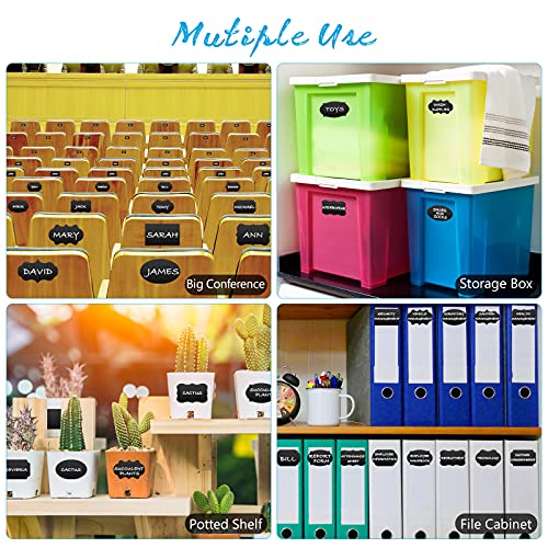 BESIMOY Chalkboard Labels - 180pcs Waterproof Reusable Blackboard Stickers with 2 Free Erasable White Chalk Marker, Mini Decorative Chalk Labels for Jars Containers Kitchen Home Pantry Office - Image 5