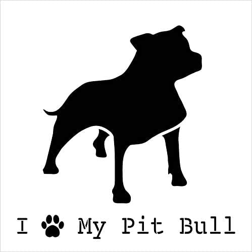 ivana's Ivana's I Heart My Pit Bull with Paw Print Stencil | Reusable Mylar Template | Paint Wood Sign | Craft Dog Breed Lover Gift - Family - Friends | DIY Pet Home Decor | Size (12 x 12 inches) - Image 3