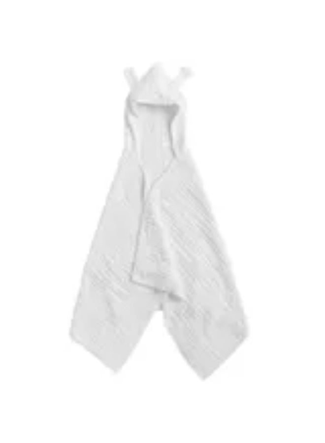 Anvi Baby - Organic Muslin Hooded Towel - White - Image 1