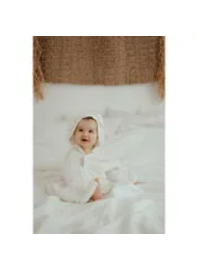 Anvi Baby - Organic Muslin Hooded Towel - White - Image 3