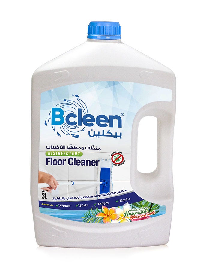 Bcleen Disinfectant Floor Cleaner Liquid For All Surface, Hawaiian Blossoms, 3L