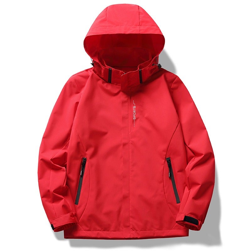 Yu Lang Hu Wai Men's Outdoor Windbreaker Jacket Lightweight Hooded Waterproof Hiking Coat with Logo Printing - Image 5