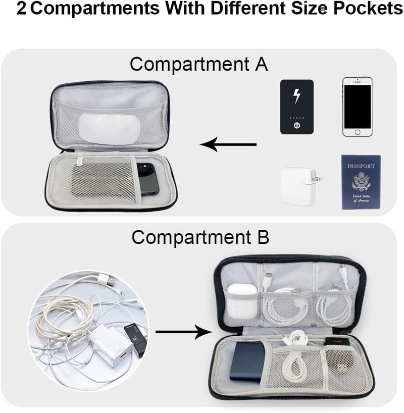 Handcuffs Portable Storage Organizer for USB Cable, Earphone, Power Bank, Charger | Hard Disk & Digital Gadgets | with Mesh Pockets for Travel (Black) - Image 4