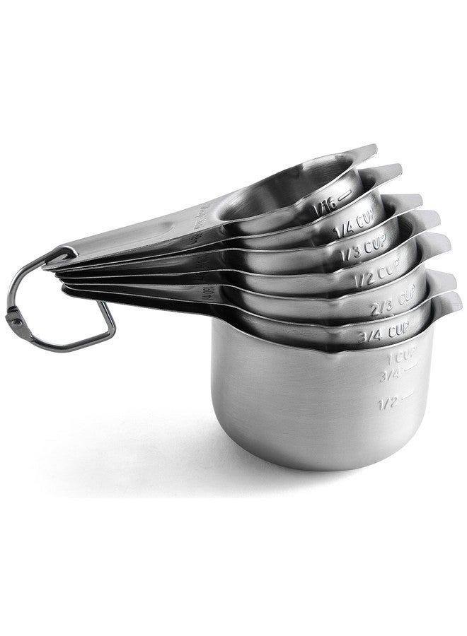 Spring Chef Stainless Steel Measuring Cups Set of 7 with Pour Spout - Nesting Kitchen Tools with Easy Read Markings to Measure Dry or Liquid Ingredients - Metal Measuring Cups for Baking & Cooking - Image 1