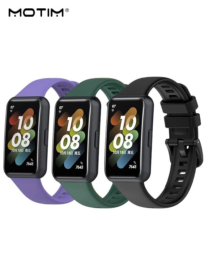 Motim 3 Packs Silicone Strap for Huawei Band 10/9/8, Sports Huawei Smart Watch Replacement Band, Black/Green/Purple3 Packs Silicone Strap for Huawei Band 10/9/8, Sports Huawei Smart Watch Replacement Band, Black/Green/Purple3 Packs Silicone Strap for Huawei Band 10/9/8, Sports Huawei Smart Watch Replacement Band, Black/Green/Purple3 Packs Silicone Strap for Huawei Band 10/9/8, Sports Huawei Smart Watch Replacement Band, Black/Green/Purple - Image 1