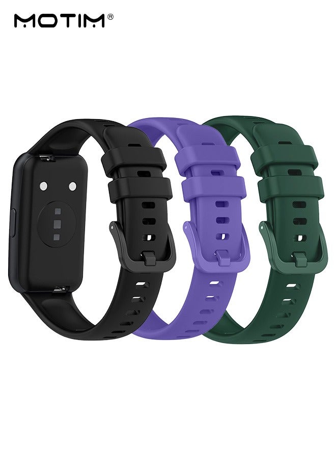 Motim 3 Packs Silicone Strap for Huawei Band 10/9/8, Sports Huawei Smart Watch Replacement Band, Black/Green/Purple3 Packs Silicone Strap for Huawei Band 10/9/8, Sports Huawei Smart Watch Replacement Band, Black/Green/Purple3 Packs Silicone Strap for Huawei Band 10/9/8, Sports Huawei Smart Watch Replacement Band, Black/Green/Purple3 Packs Silicone Strap for Huawei Band 10/9/8, Sports Huawei Smart Watch Replacement Band, Black/Green/Purple - Image 2