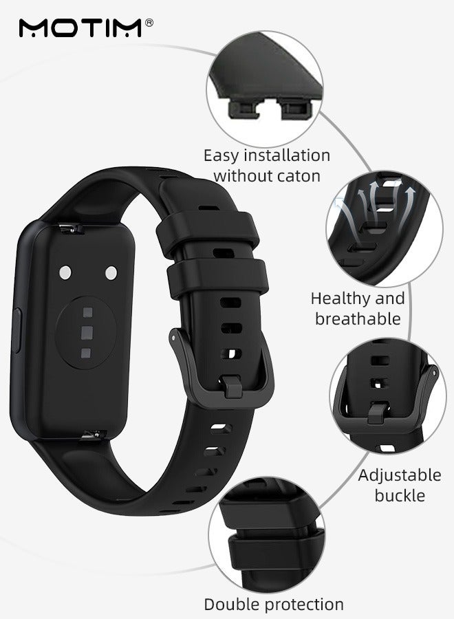 Motim 3 Packs Silicone Strap for Huawei Band 10/9/8, Sports Huawei Smart Watch Replacement Band, Black/Green/Purple3 Packs Silicone Strap for Huawei Band 10/9/8, Sports Huawei Smart Watch Replacement Band, Black/Green/Purple3 Packs Silicone Strap for Huawei Band 10/9/8, Sports Huawei Smart Watch Replacement Band, Black/Green/Purple3 Packs Silicone Strap for Huawei Band 10/9/8, Sports Huawei Smart Watch Replacement Band, Black/Green/Purple - Image 4