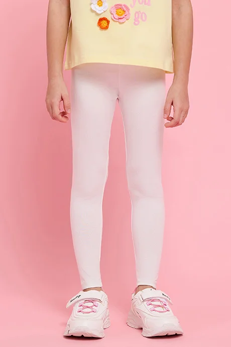 أر أند بي Solid Leggings with Elastic Waist