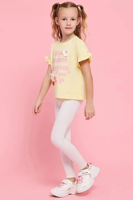 أر أند بي Solid Leggings with Elastic Waist
