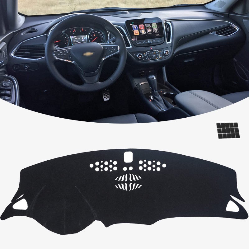 KEYOOG Dashboard Cover Dash Mat Fit for Chevy Malibu 20232016 Without HUD ModelsCar Dash Board Mat AntiGlare CarpetNonSlip Pad Sunshield Protector Black