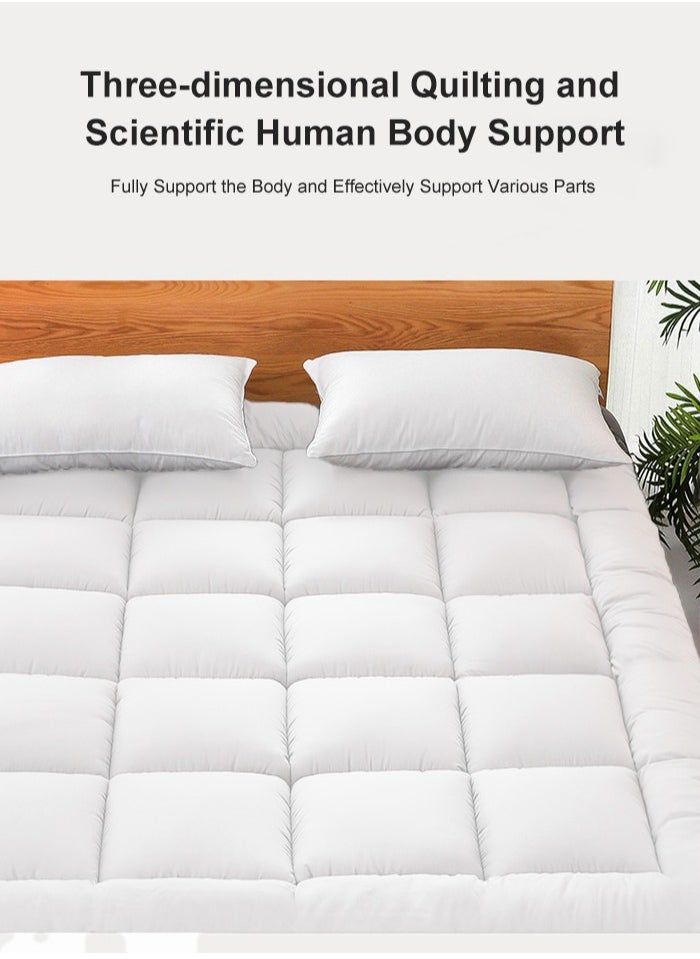 XiuWoo Portable Foldable Breathable Fluffy Ultra-Soft Ergonomic Memory Foam 3D Mattress Topper, Mattress Protector Fitted, Bed Mattress Pad, Floor Mattress, Sleeping Mattresses Pad (120*200cm)  - Image 4