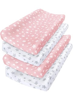 Moonsea Moonsea Changing Pad Cover for Girls 4 Pack, Lovely Print Soft Unisex Diaper Change Table Sheets, Fit 32"x16" Contoured Pad, Comfy Cozy 4-Pack Cradle Sheets  - Image 1