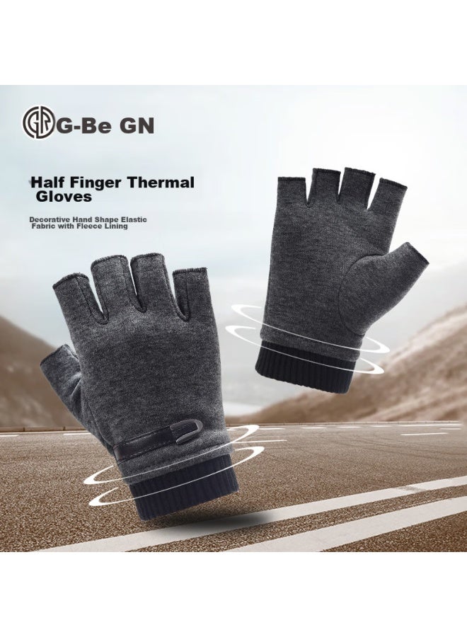Grgn Fingerless Gloves For Men, Winter Warm, Student, Computer Typing, Driving, Open-toe Gloves, Winter Half-finger Gloves - Image 4