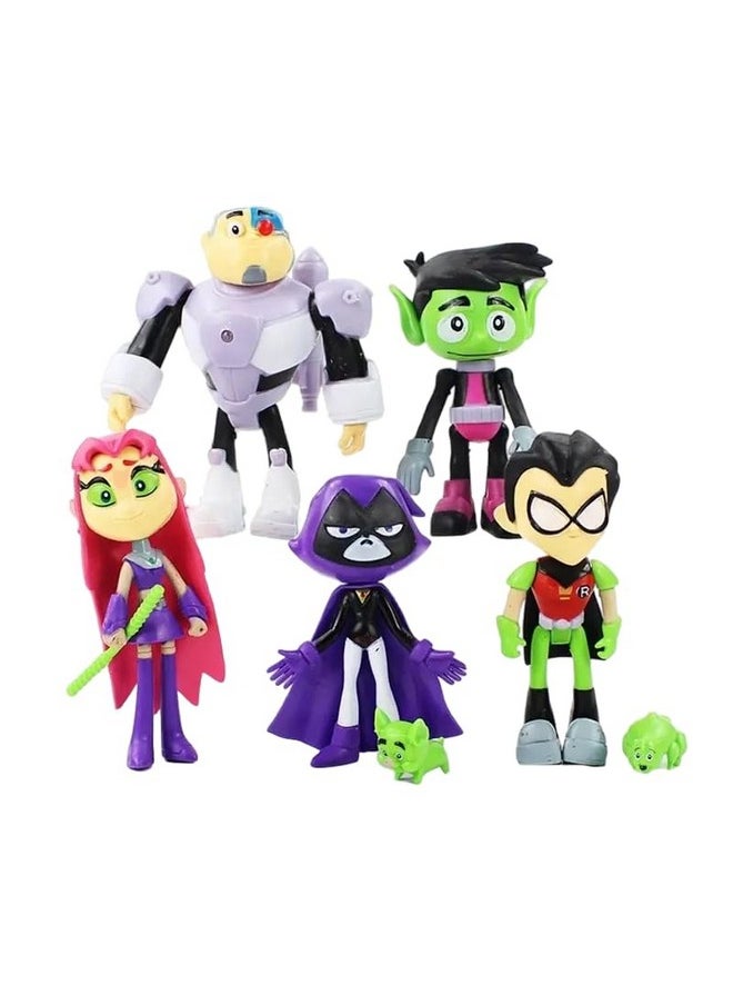 Trunkin - Trunkin Teen Titans Beast Boy Anime Movie Steel Bones Starfire Raven Handyman Office Boy Action Figure 8CM Anime Figurine Collectible - Image 1