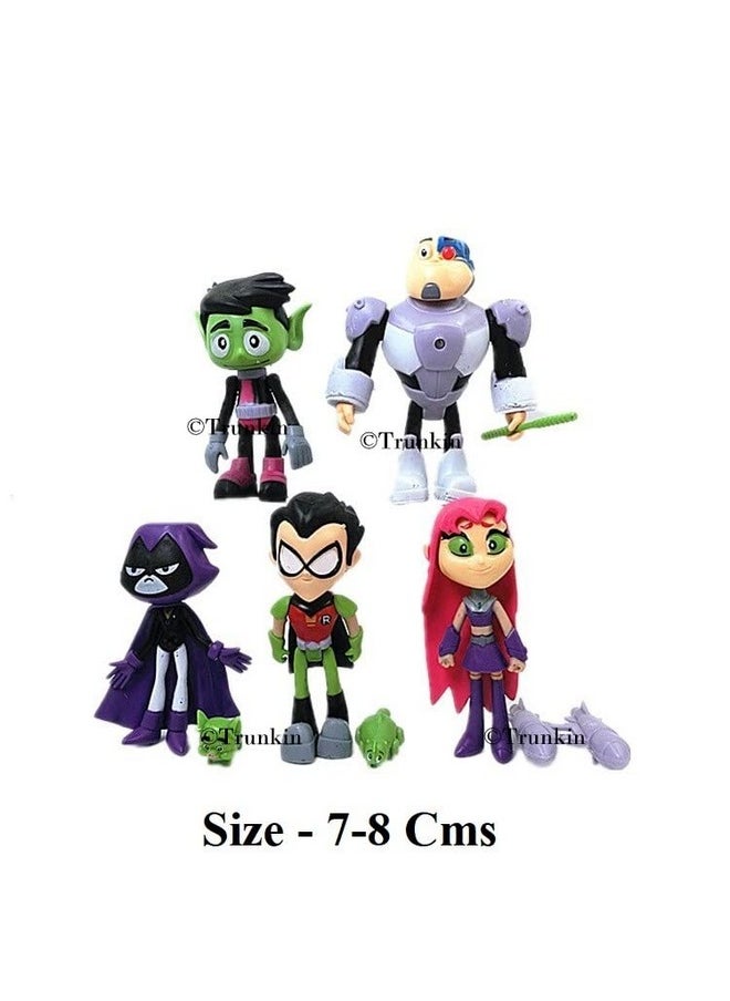 Trunkin - Trunkin Teen Titans Beast Boy Anime Movie Steel Bones Starfire Raven Handyman Office Boy Action Figure 8CM Anime Figurine Collectible - Image 1
