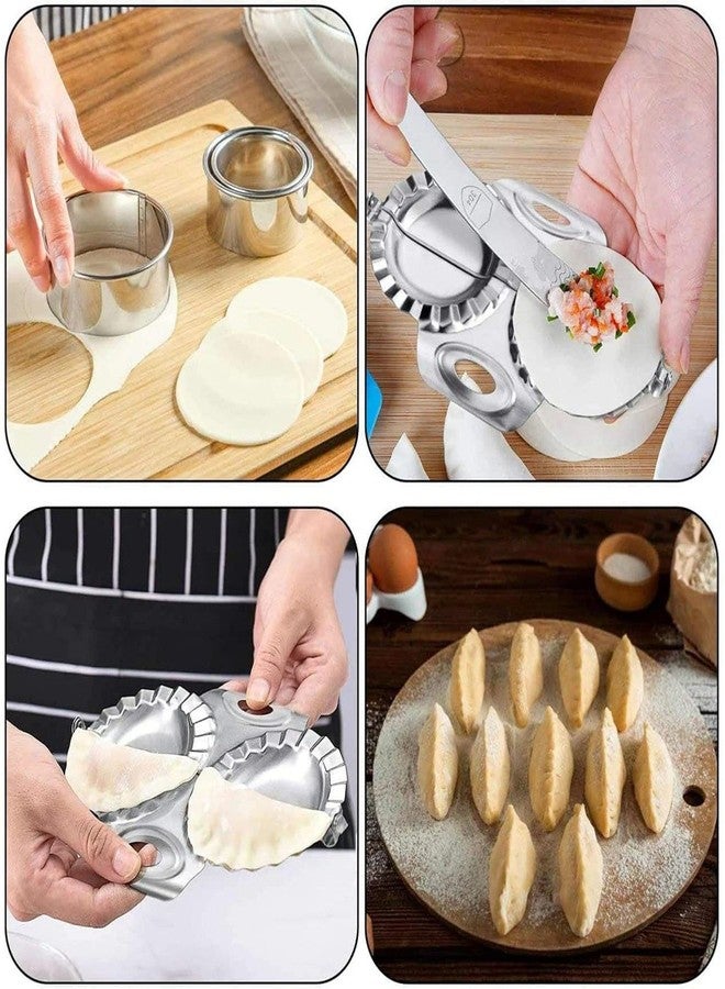 Gravino Stainless Steel Double Head Maker Dough Press Mould Wrapper Dough Cutter for Kitchen Making Tools (Momos Maker) - Image 4