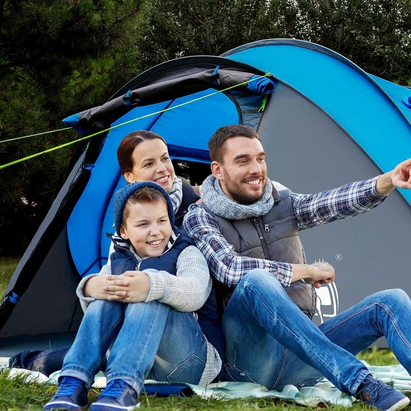 HUI LINGYANG 4 Person Easy Pop Up Tent,9.5’X6.6’X52'',Waterproof, Automatic Setup,2 Doors-Instant Family Tents for Camping, Hiking & Traveling - Image 5