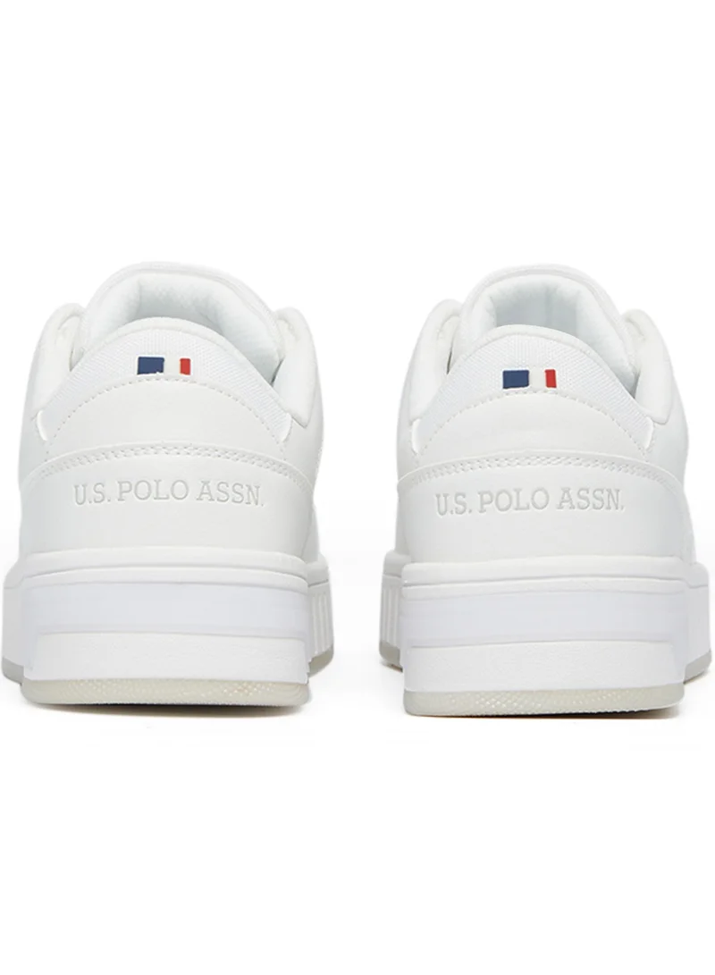 U.S. Polo Assn. Women's White Low-Top Sneakers - Stylish Lace-Up Design, Perfect for Casual Adventures