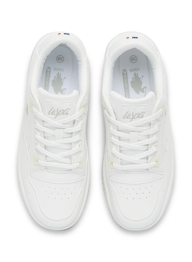 U.S. Polo Assn. Women's White Low-Top Sneakers - Stylish Lace-Up Design, Perfect for Casual Adventures