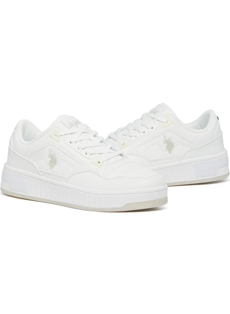 U.S. Polo Assn. Women's White Low-Top Sneakers - Stylish Lace-Up Design, Perfect for Casual Adventures