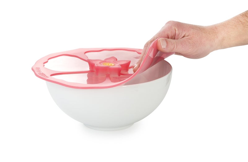Charles Viancin - Hibiscus Silicone Lid for Food Storage and Cooking - 11''/28cm - Airtight Seal on Any Smooth Rim Surface - BPA-Free - Oven, Microwave, Freezer, Stovetop and Dishwasher Safe - Image 3