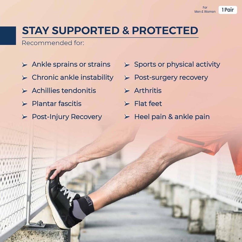 Sorgen polyester Ankle Protector For Plantar Fasciitis, Compression Sleeve For Heel Pain Relief, Ankle Support (Medium) - Image 3