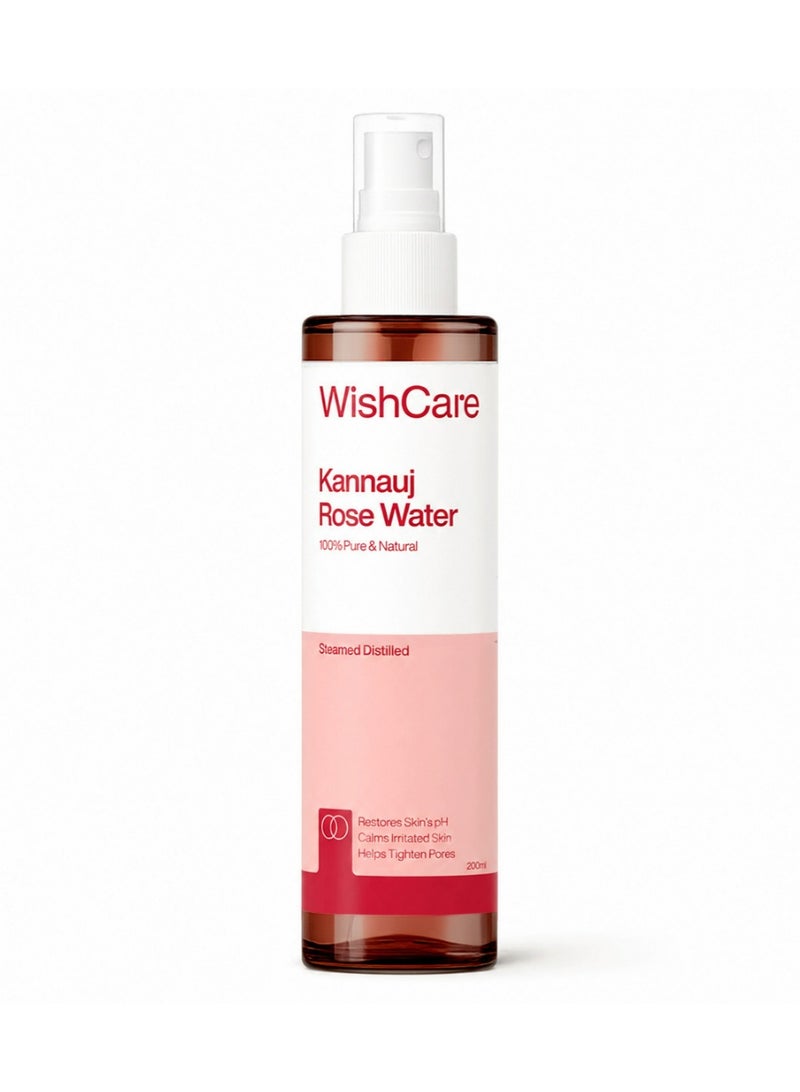 WishCare 100% Pure & Natural Rose Water For Face, Skin & Hair | Rose Water Toner for Glowing Skin | Free from Paraben & Alcohol | 200ml - Image 2