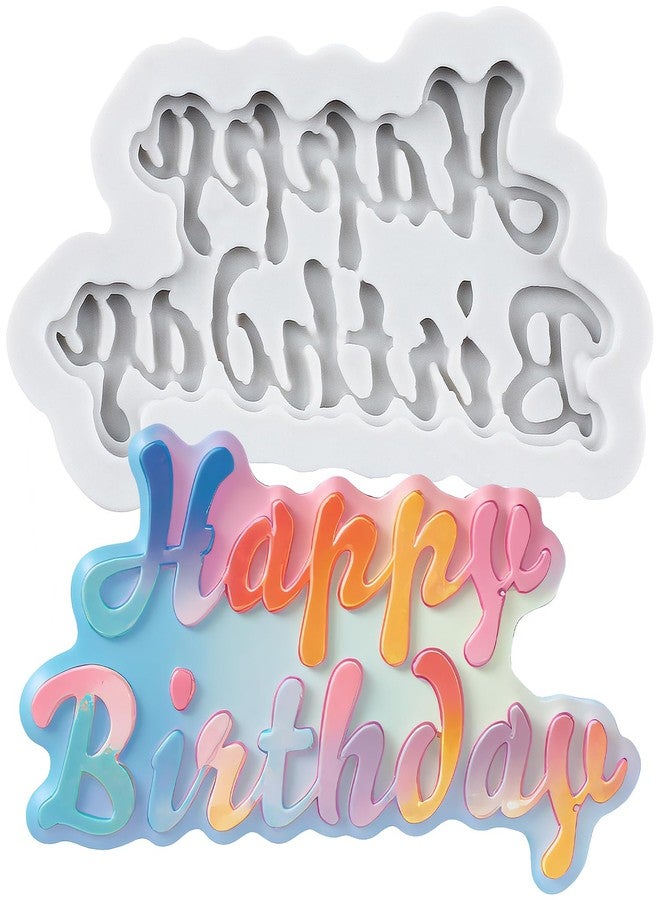 YANQINMS Happy Birthday Silicone Molds Birthday Alphabet Silicone Mold Letter Fondant Molds For Birthday Party Cake Decoration Cupcake Topper Chocolate Candy Polymer Clay Gum Paste - Image 1