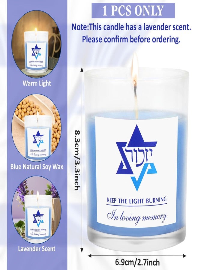 Ohmique Yahrzeit Candles - Yahrzeit Memorial Candles, Jewish Sympathy 24 Hour Prayer Mourning Memory for Deceased, Jewish Remembrance Gift for Loss of a Loved One, Yahrtzeit Funeral Decoration Blue Soy Wax - Image 2