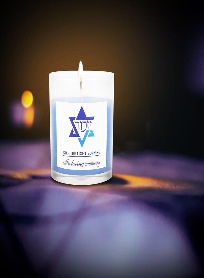 Ohmique Yahrzeit Candles - Yahrzeit Memorial Candles, Jewish Sympathy 24 Hour Prayer Mourning Memory for Deceased, Jewish Remembrance Gift for Loss of a Loved One, Yahrtzeit Funeral Decoration Blue Soy Wax - Image 5