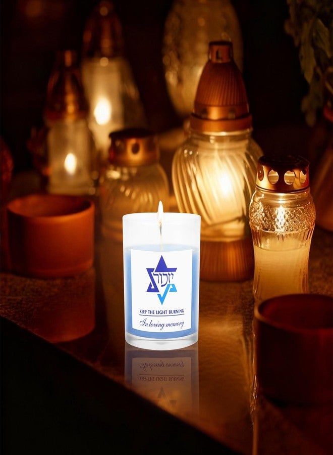 Ohmique Yahrzeit Candles - Yahrzeit Memorial Candles, Jewish Sympathy 24 Hour Prayer Mourning Memory for Deceased, Jewish Remembrance Gift for Loss of a Loved One, Yahrtzeit Funeral Decoration Blue Soy Wax - Image 4