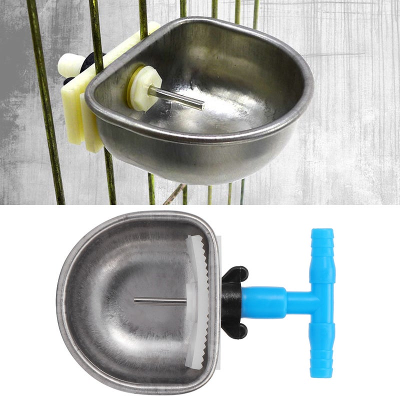 5Pcs Stainless Steel Automatic Rabbit Drinker Nipple Drinking Bowl Waterer Farm AccessorySmall Bowl with Tee Connector - Image 2