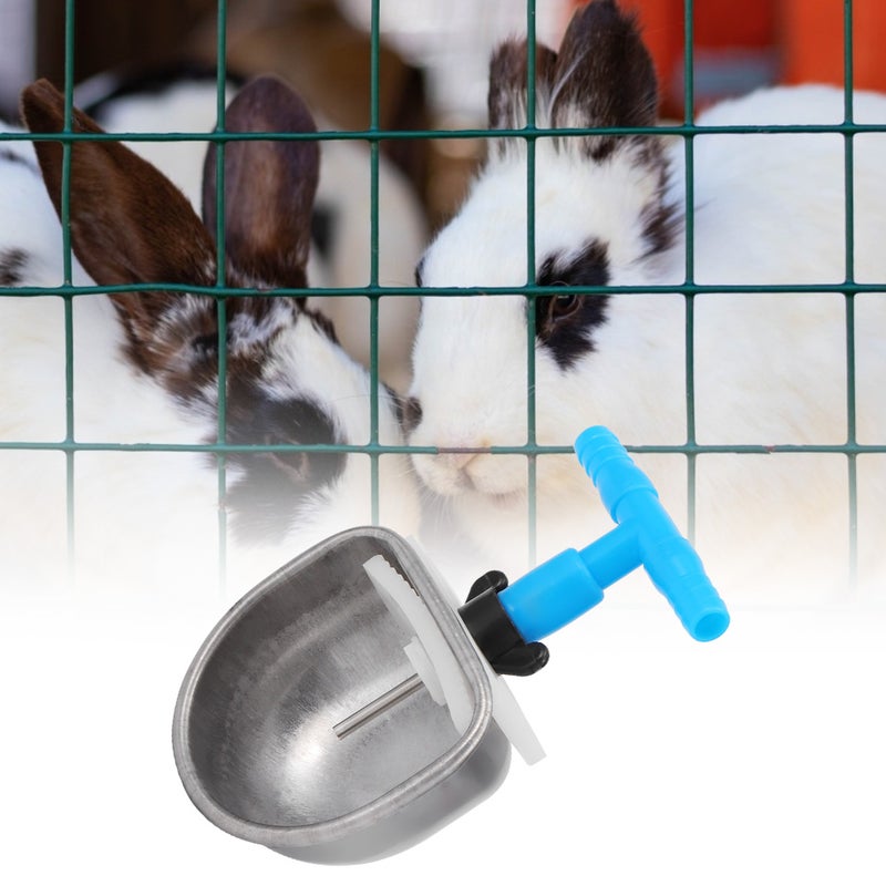5Pcs Stainless Steel Automatic Rabbit Drinker Nipple Drinking Bowl Waterer Farm AccessorySmall Bowl with Tee Connector - Image 3