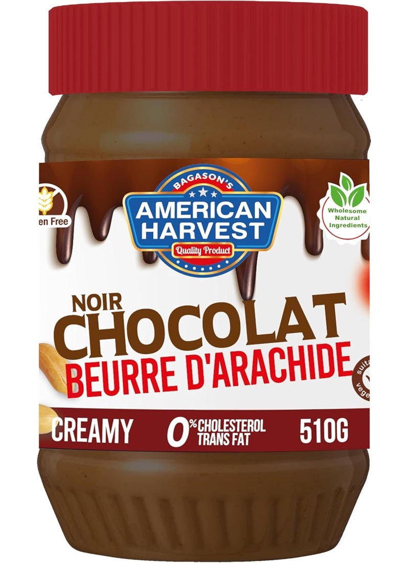 American Harvest Dark Chocolate Peanut Butter Creamy 510g  - Image 2