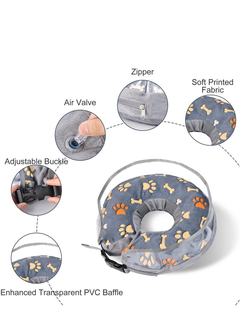 SYOSI - Dog Cone ,Comfy Recovery Collar for Dogs Inflatable, Soft, & Adjustable Cone for After Surgery, Wounds, Rashes, & Vet Visits  Clear Shield & Secure Buckle,Medium Size - Image 1