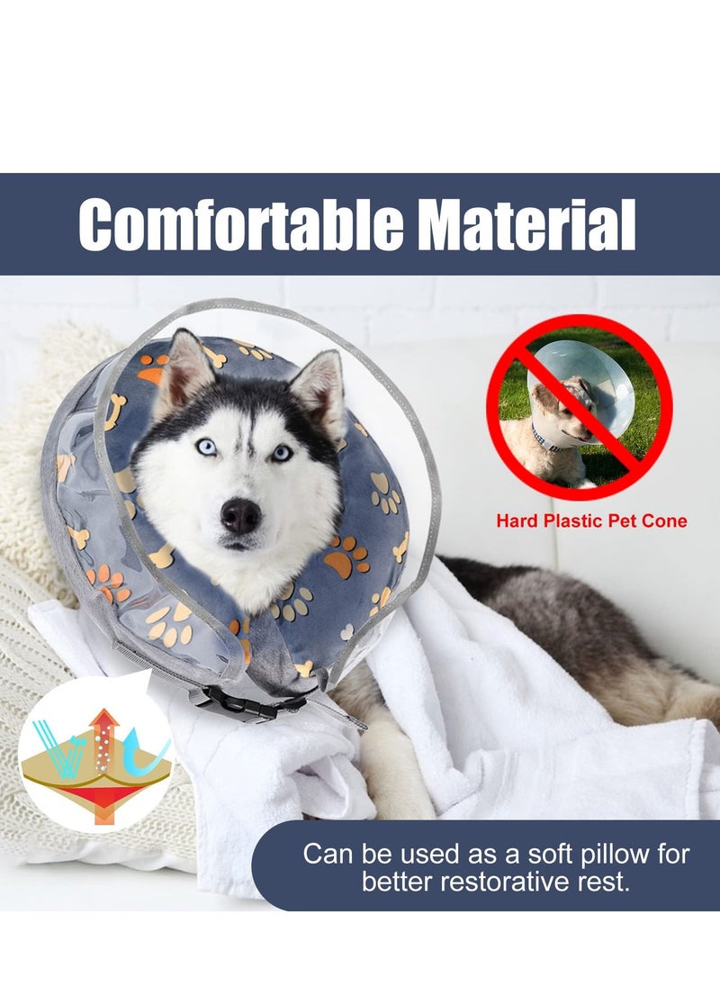 SYOSI - Dog Cone ,Comfy Recovery Collar for Dogs Inflatable, Soft, & Adjustable Cone for After Surgery, Wounds, Rashes, & Vet Visits  Clear Shield & Secure Buckle,Medium Size - Image 1