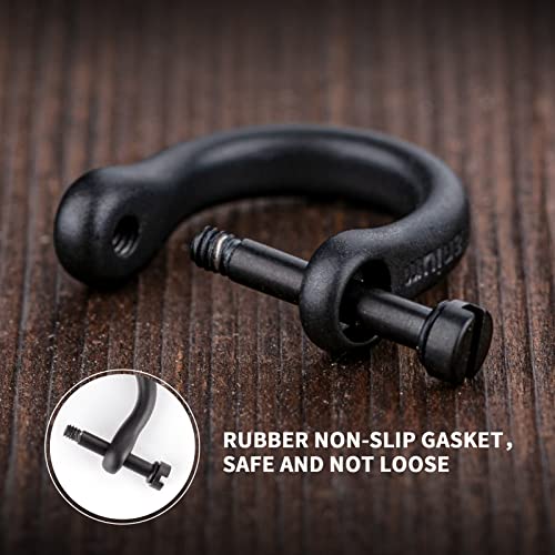 FEGVE Small Titanium Key Ring with Screw Shackle - Car Fob Keychain Heavy Duty Strong Mini Titanium D Rings -1/3 Inch/9mm (Black 1 Pack) - Image 5