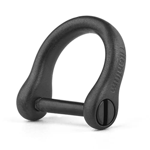 FEGVE Small Titanium Key Ring with Screw Shackle - Car Fob Keychain Heavy Duty Strong Mini Titanium D Rings -1/3 Inch/9mm (Black 1 Pack) - Image 1