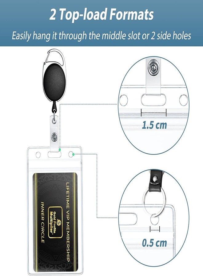 True-Ally 100 pcs Clear Vertical ID Card Name Badge Holder Size B4 - (155 x 106 mm) (6 x 4 inches) Waterproof for Offices, Schools, Conferences, Seminars, Trade Shows (Pack of 100 (B4-155 X 106mm)) - Image 5