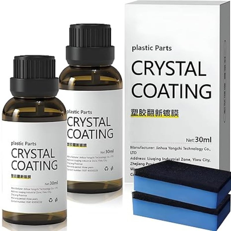 RuRi Crystal Coating for Car (30ml): Ceramic Coating, Hydrophobic Finish Spray, Advanced UV Technology, Extreme Gloss, and Easy DIY Application for Car & Bike, Home (Pack Of 2) - Image 1