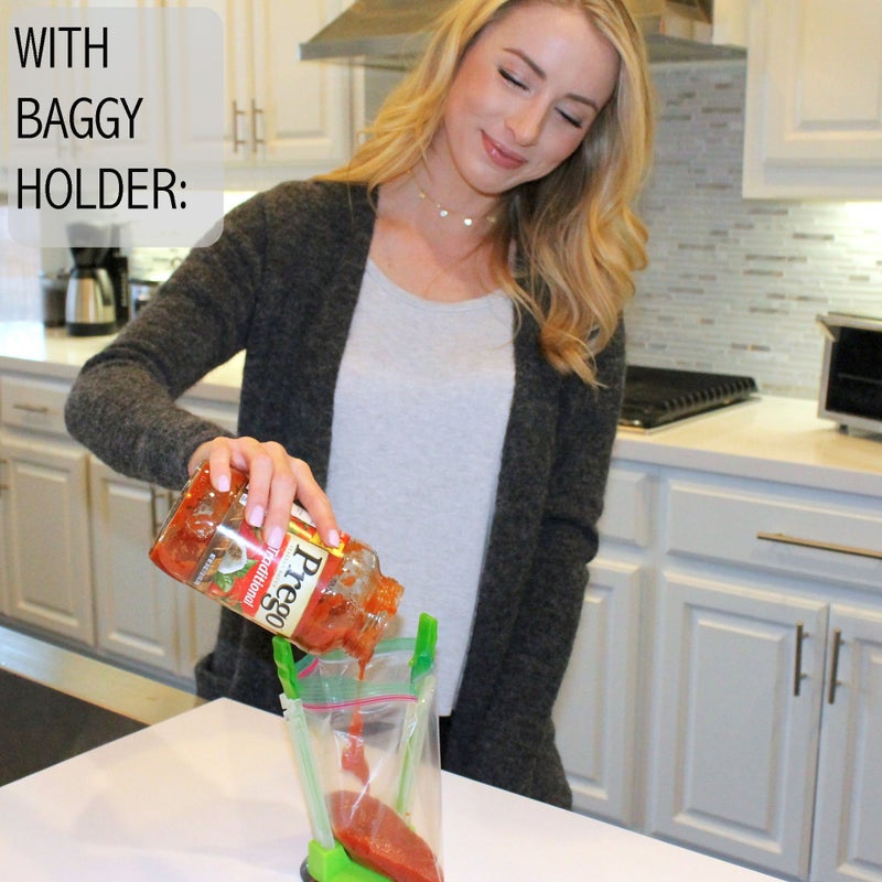 Jokari Original Jokari Adjustable Baggy Rack Stand 2 Pack. Prop Plastic Ziploc Freezer Storage Bags Open Hands-Free to Pour Leftovers, Snacks and Meal Prep Ingredients With No Food Spills or Kitchen Mess - Image 4