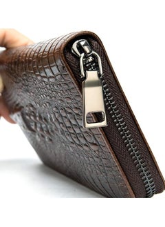 Generic Genuine Leather Cool Long Wallets for Men Personalized Zip Around Wallet Checkbook Cash Credit Card Holder Wallet Large Vintage  - Image 4
