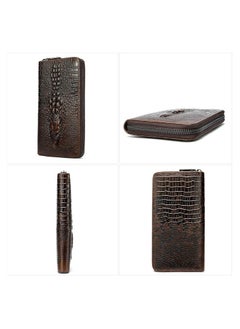 Generic Genuine Leather Cool Long Wallets for Men Personalized Zip Around Wallet Checkbook Cash Credit Card Holder Wallet Large Vintage  - Image 2