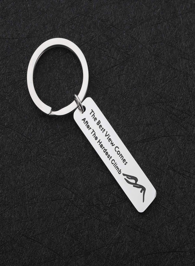 MYOSPARK Adventure Gift Mountains Keychain Hiker Jewelry Outdoors Gift Motivational Jewelry (Climb Keychain) - Image 2