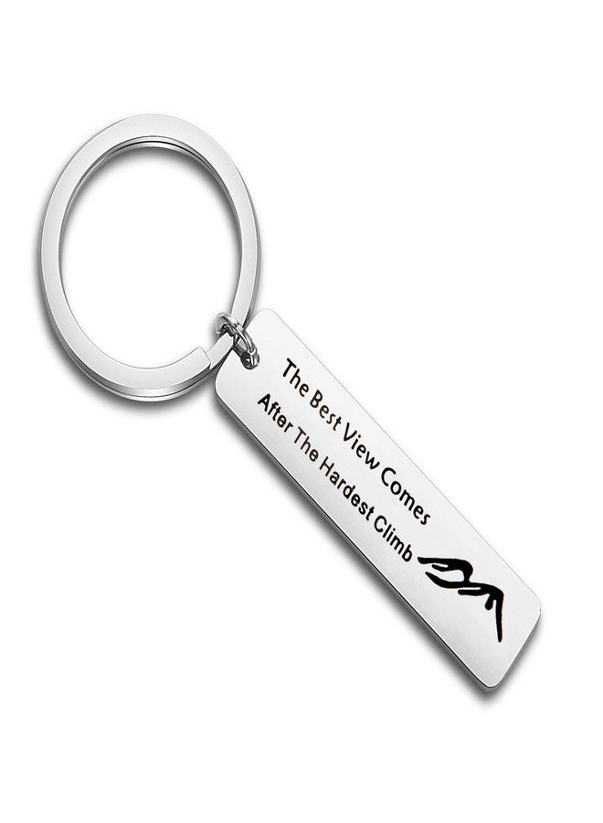 MYOSPARK Adventure Gift Mountains Keychain Hiker Jewelry Outdoors Gift Motivational Jewelry (Climb Keychain) - Image 1