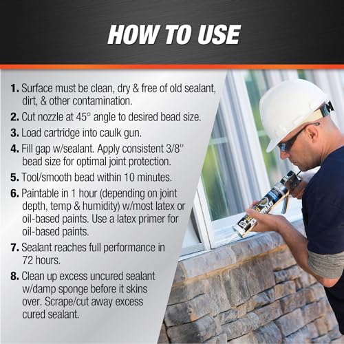 DAP Dynaflex Ultra Advanced Exterior Sealant, Light Gray, 10.1 Oz (7079818219) - Image 2