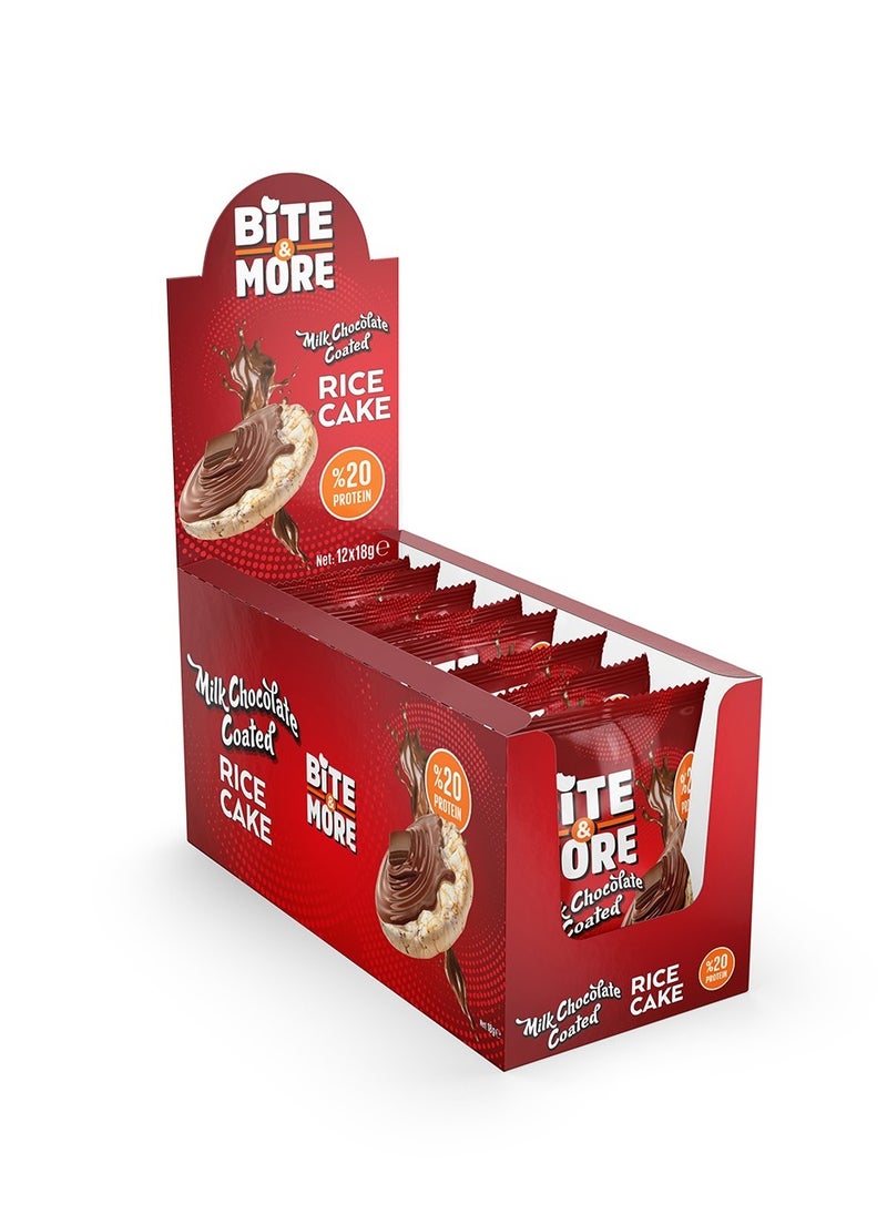 Bite & More Bite & More Milk Chocolate Coated Protein Rice Cake (24x18g) 432g 