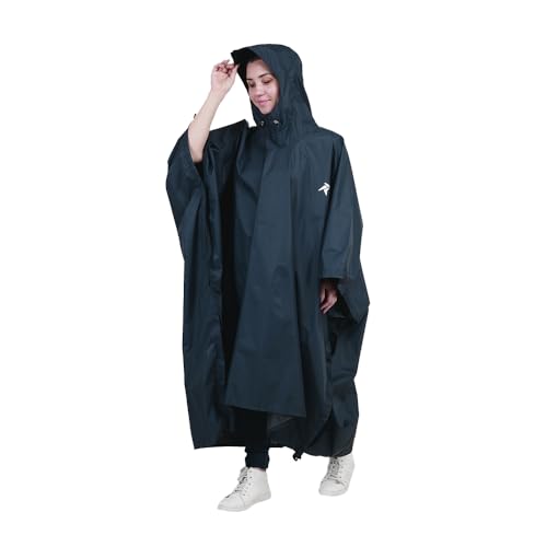 ROCKSPORT Unisex Outdoor Rain Poncho for Adult,Multi Use, Waterproof, Lightweight, Reusable & Packable, One Size Fits Most (Blue) - Image 1