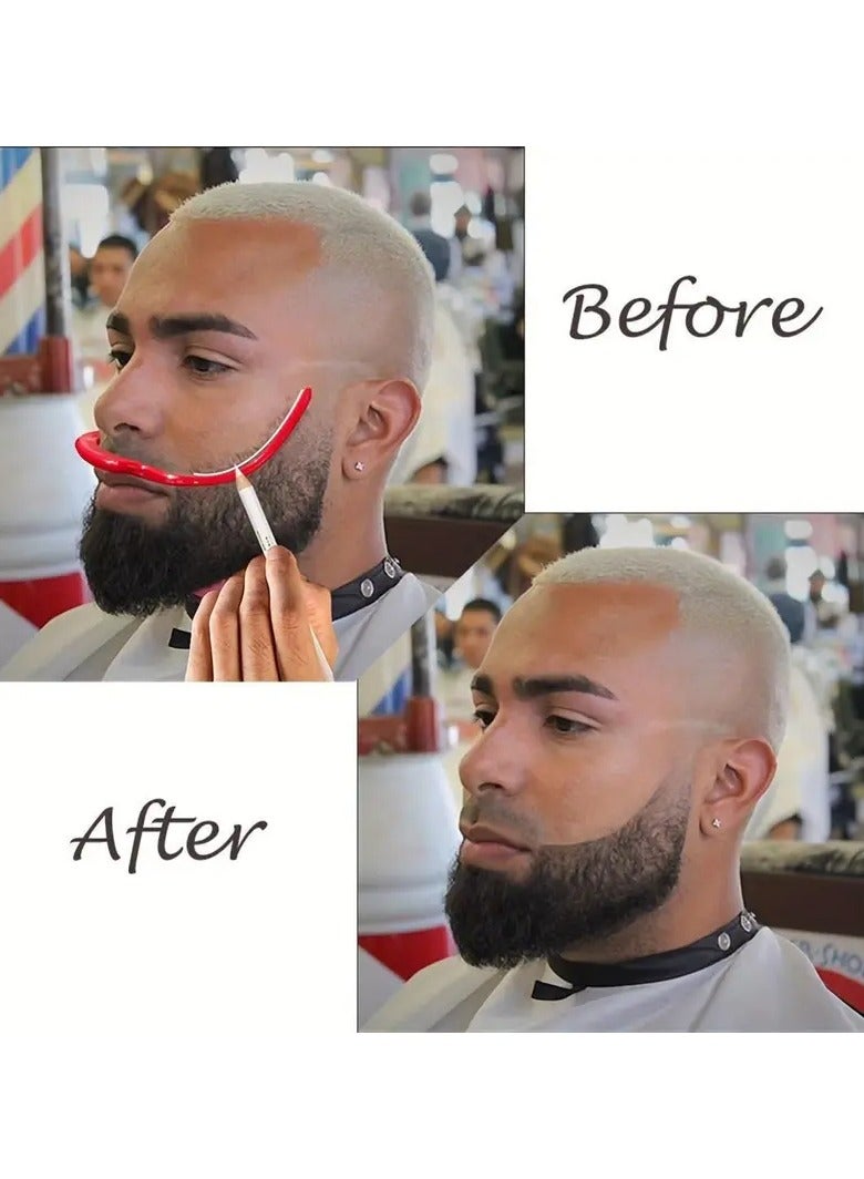 Rozino 1pc Men's Beard Shaping Template - Unscented Beard and Mustache Styling Comb, Face Shaping Auxiliary Tool for Perfect Beard Shape, Suitable for All Face Types, Beard Grooming Kit - Image 4