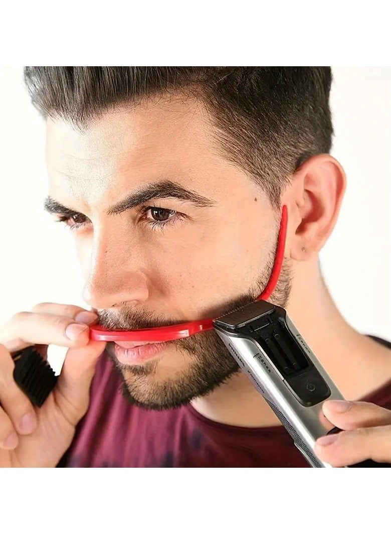 Rozino 1pc Men's Beard Shaping Template - Unscented Beard and Mustache Styling Comb, Face Shaping Auxiliary Tool for Perfect Beard Shape, Suitable for All Face Types, Beard Grooming Kit - Image 5